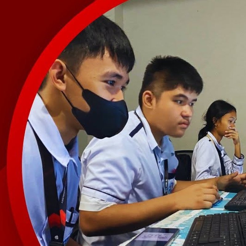 Students at computer workstations